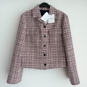 Theory Tweed Blazer Jacket 10 Pink Quiet Luxury Elegant Old Money Blair Waldorf